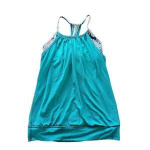 Ivivva lululemon girls Sz 14 blue multicolor Double Dutch tank top